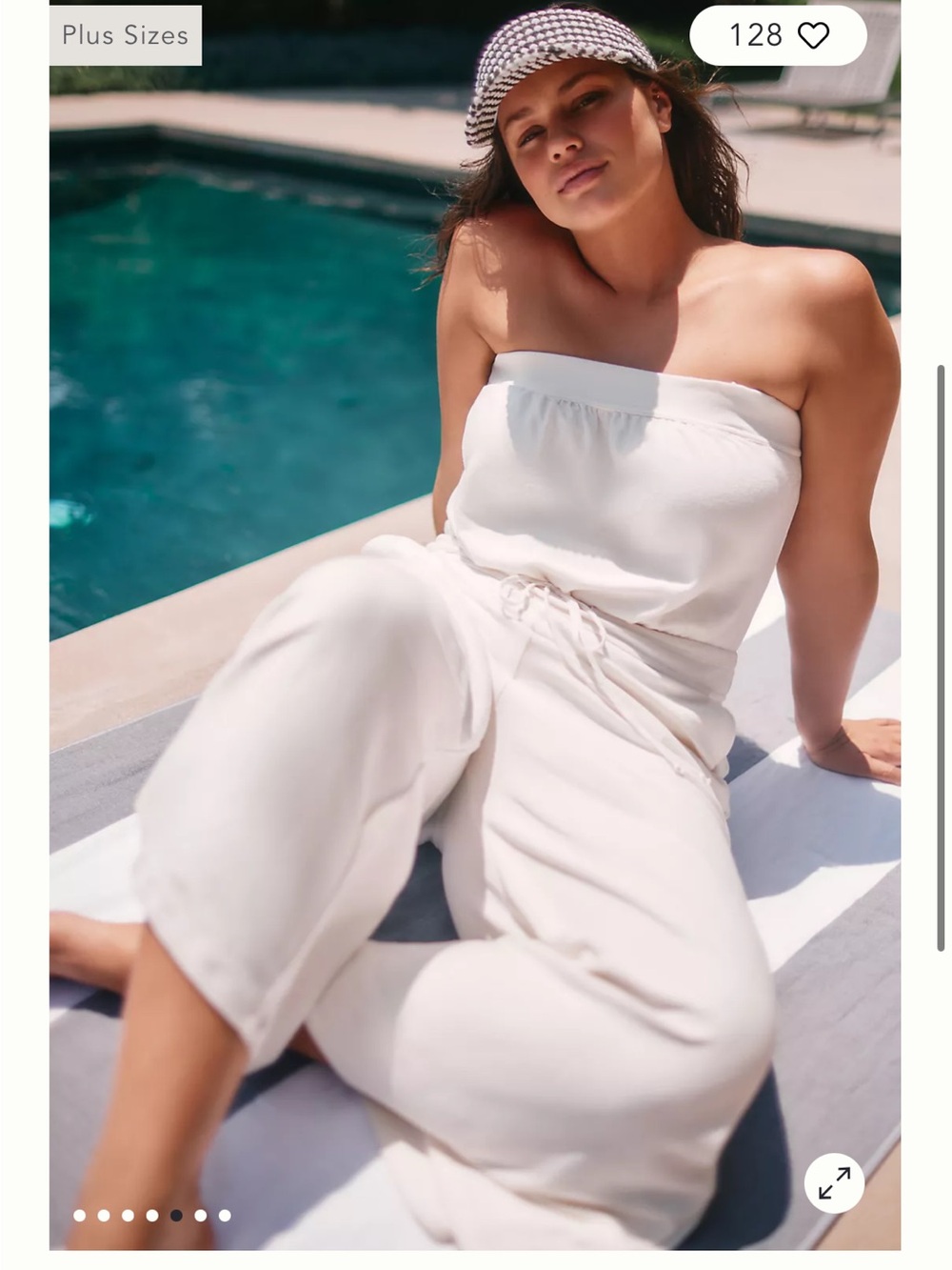 Daily Practice by Anthropologie Strapless Wide-Leg Jumpsuit M